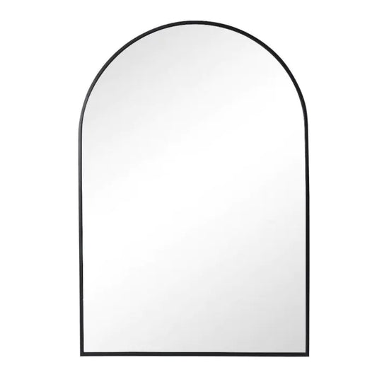 Plain Mirror, Arched, Black Frame, 600mm x 900mm