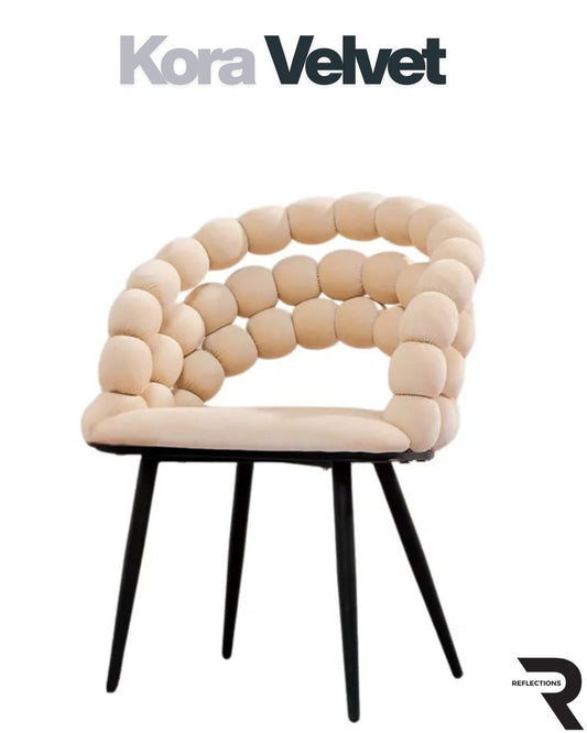 Kora Velvet Chair (Cream)