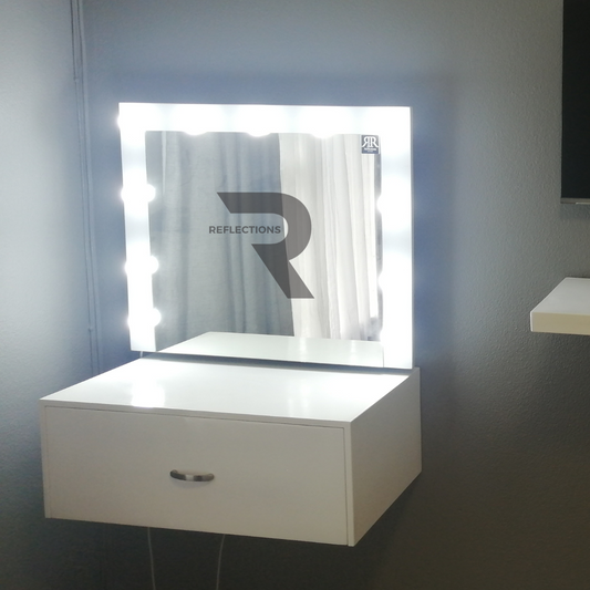 Floating Dresser with Vanity Mirror