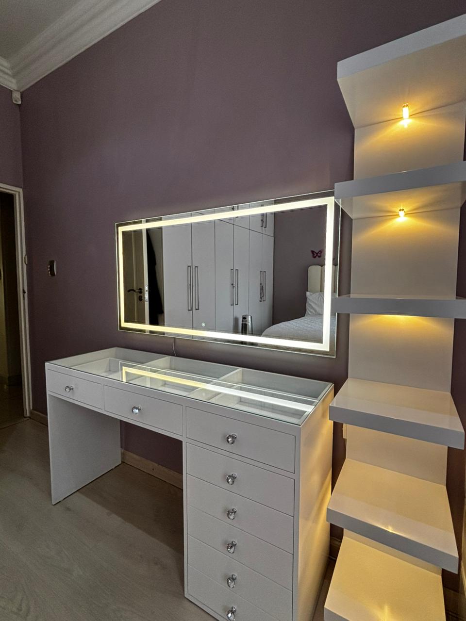 Reflections Petite LED Glass Top Vanity (140cm)